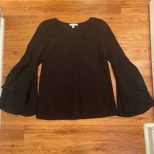 Black Bell Sleeve Top